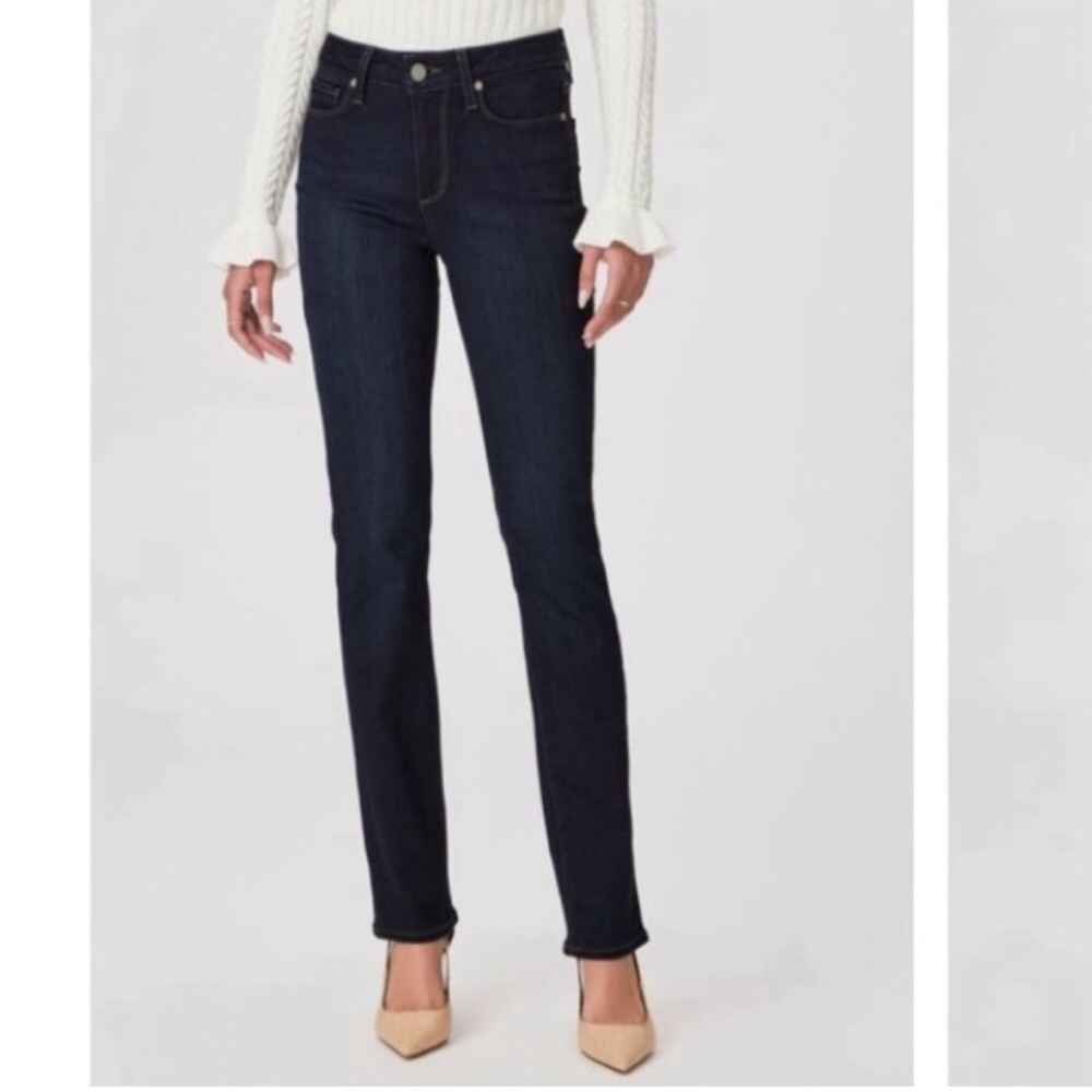 PAIGE Women's Straight Leg Jeans - Dark Blue